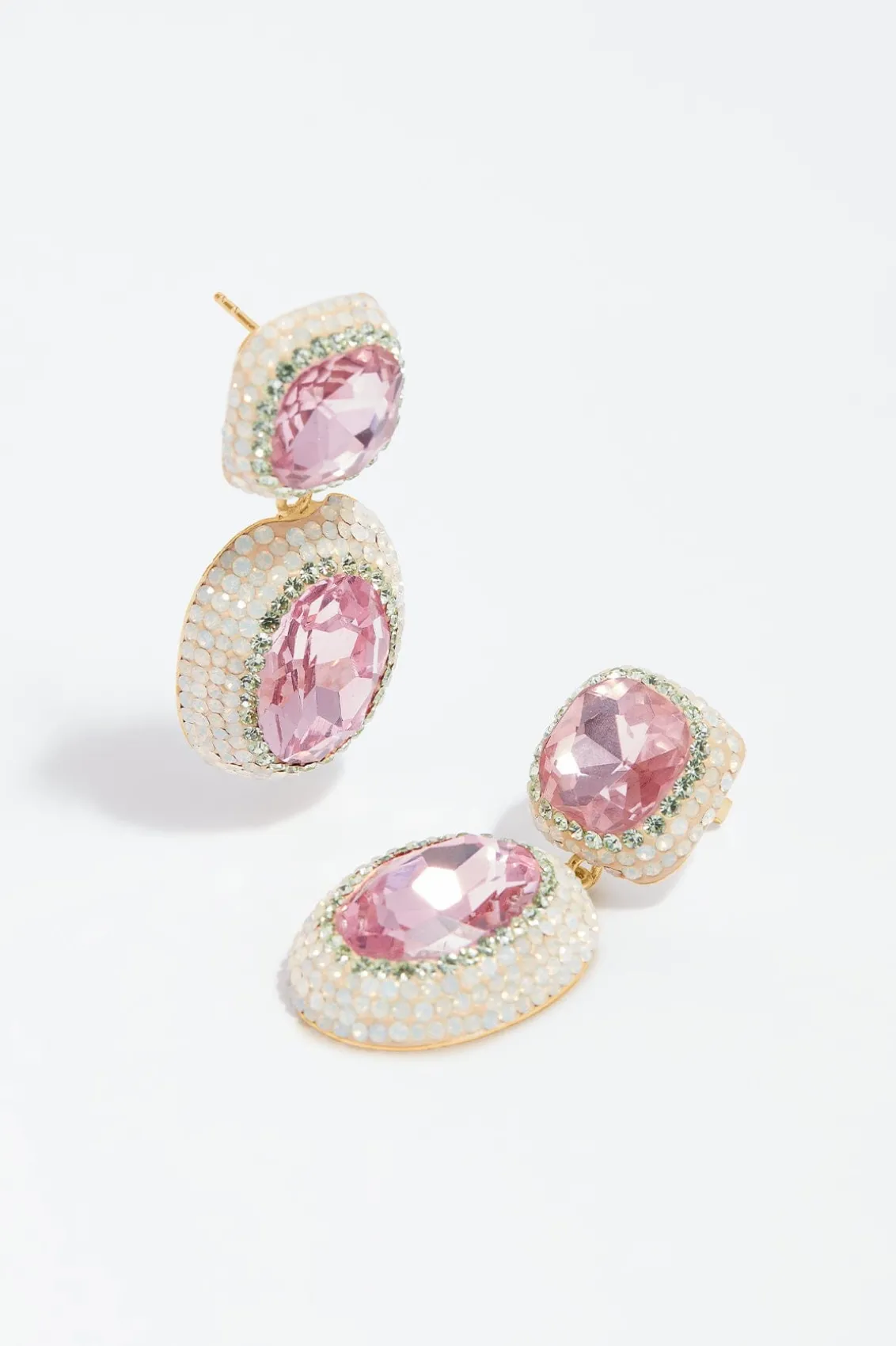 Needle & Thread X Soru^Needle & Thread Sentimental Rose Drop Earrings Pink