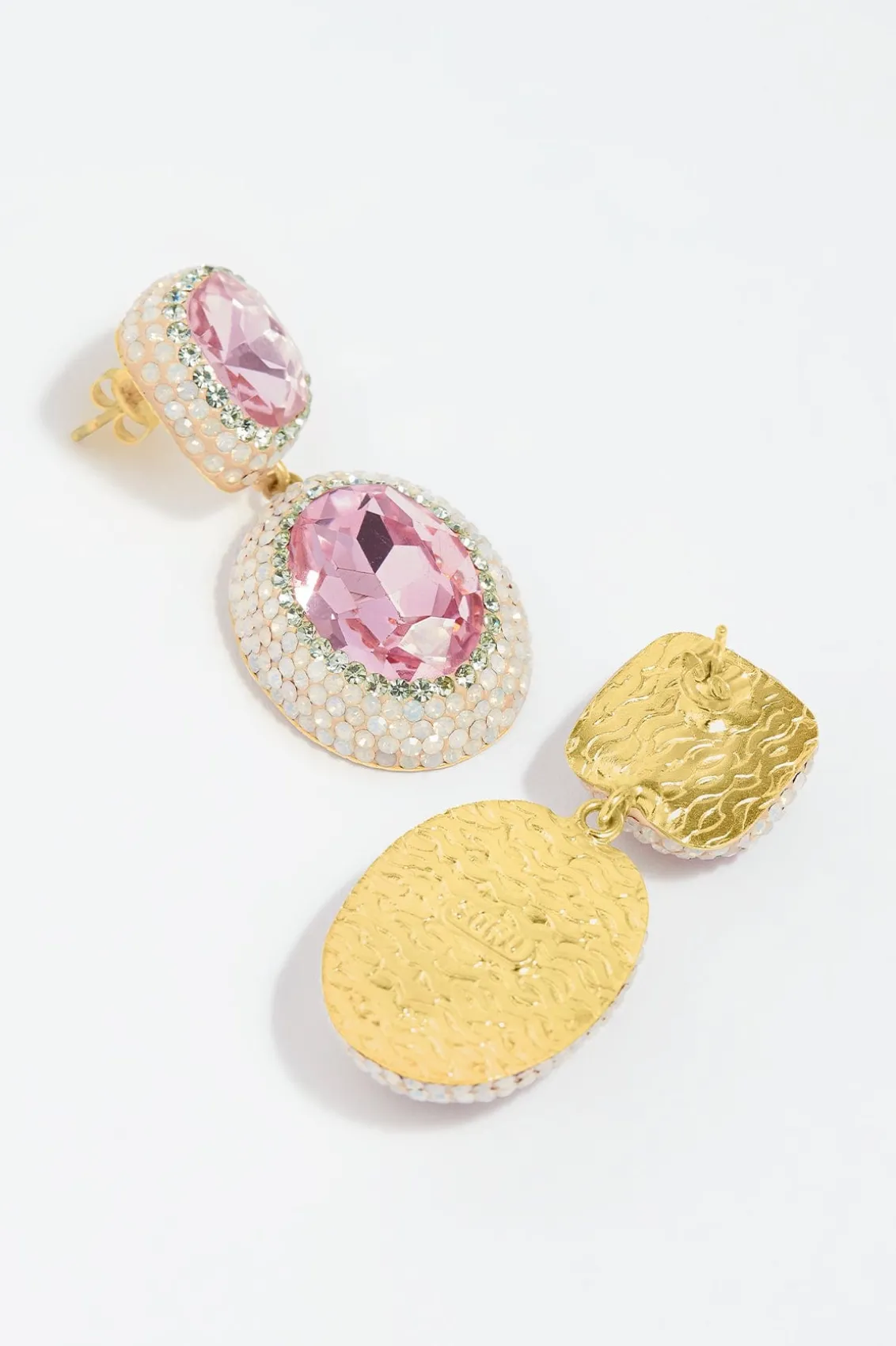 Needle & Thread X Soru^Needle & Thread Sentimental Rose Drop Earrings Pink