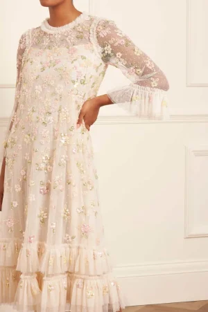 Evening Dresses | Embellished Dresses^Needle & Thread Sequin Bloom Gloss Ballerina Dress Champagne