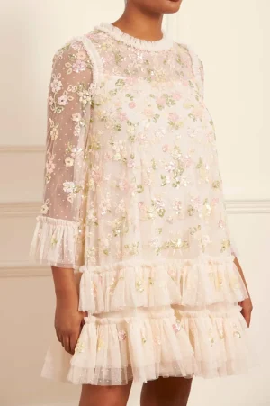 Wedding Wardrobe | Mini Dresses^Needle & Thread Sequin Bloom Gloss Mini Dress Champagne