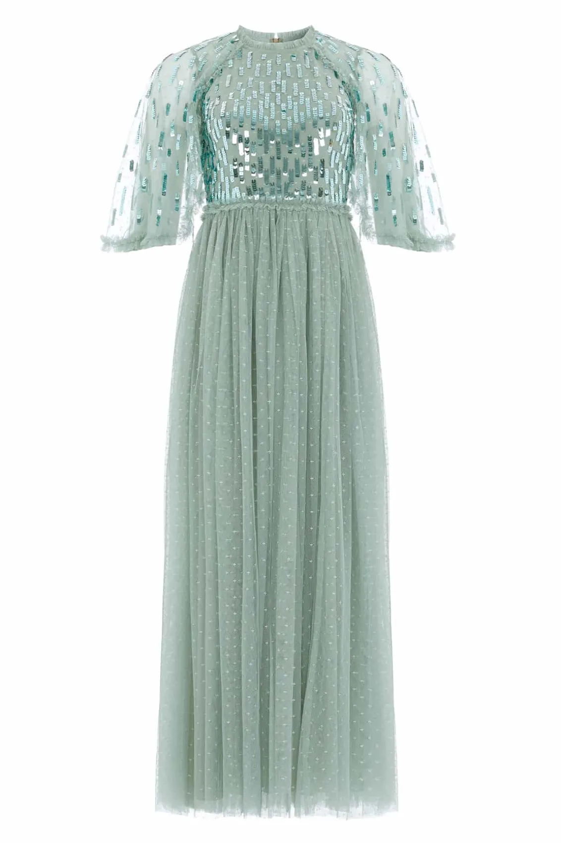 Evening Dresses | Embellished Dresses^Needle & Thread Sequin Dash Bodice Ankle Gown Green