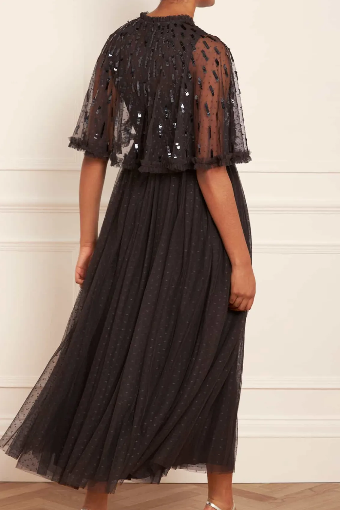 Evening Dresses | Embellished Dresses^Needle & Thread Sequin Dash Bodice Ankle Gown Black