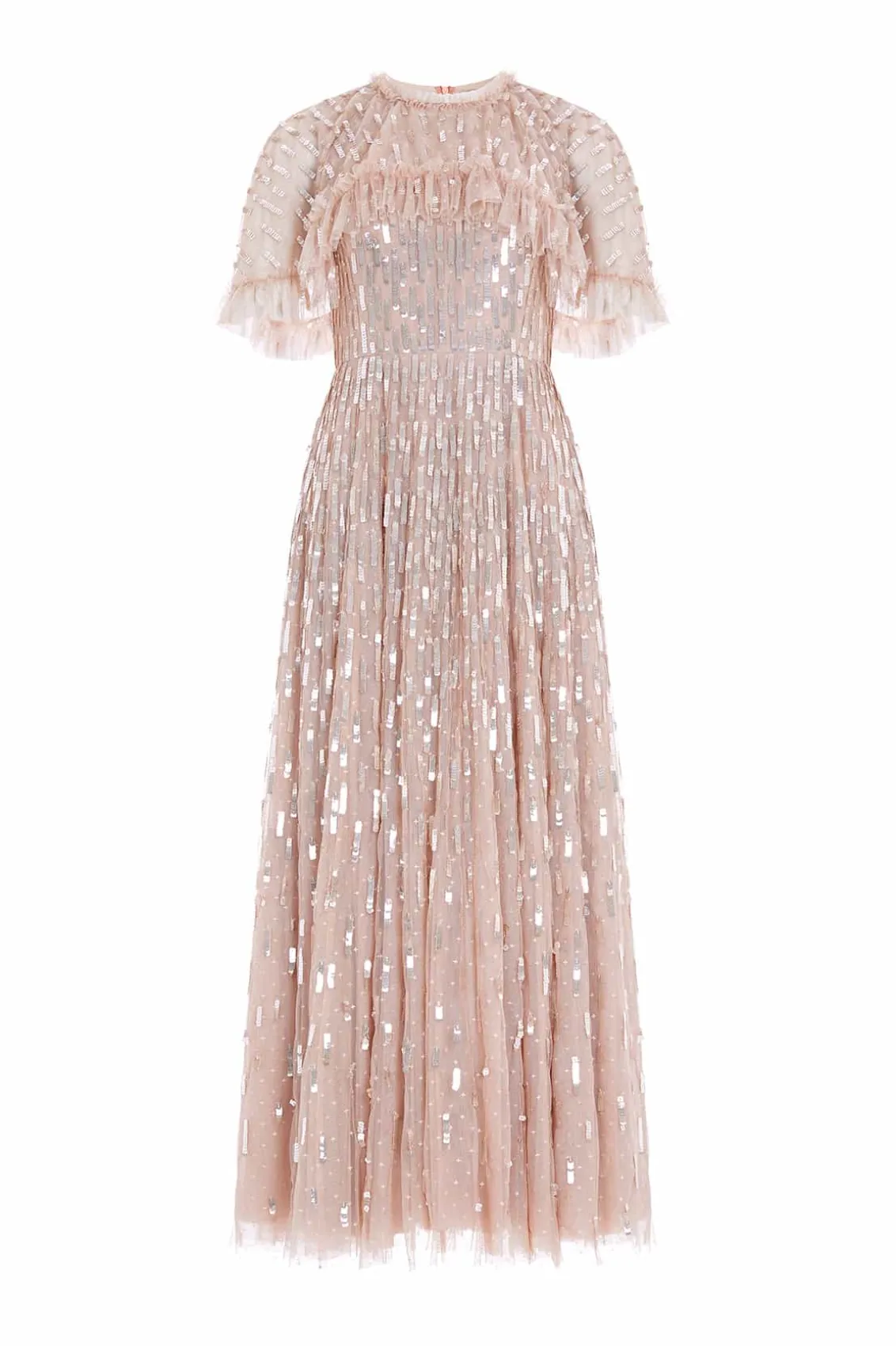 Mummy & Me | Evening Dresses^Needle & Thread Sequin Dash Cape Ankle Gown Beige