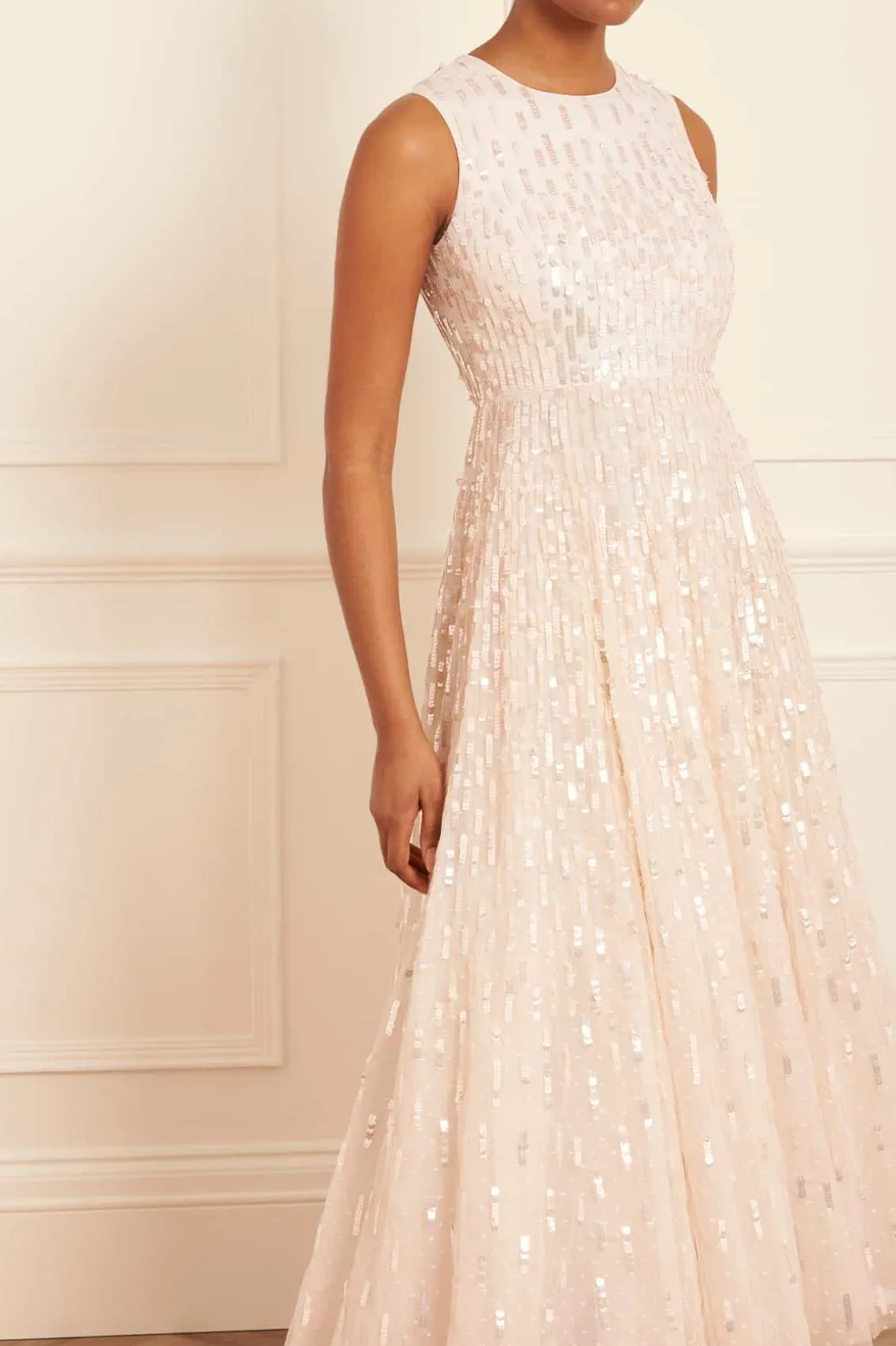 Bridal | Evening Dresses^Needle & Thread Sequin Dash Cape Ankle Gown Champagne