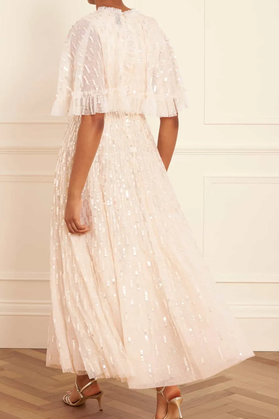 Bridal | Evening Dresses^Needle & Thread Sequin Dash Cape Ankle Gown Champagne