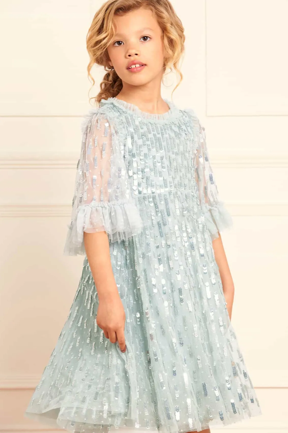 Mummy & Me | Kids Responsibly Sourced^Needle & Thread Sequin Dash Kids Dress Blue