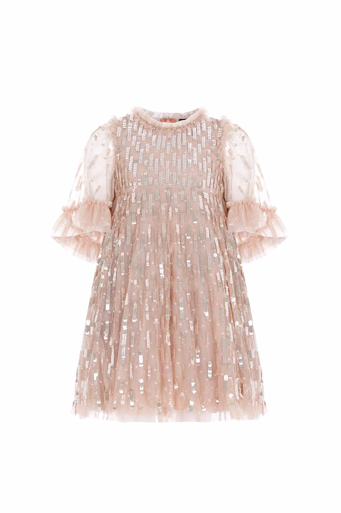 Mummy & Me | Kids Embellished Dresses^Needle & Thread Sequin Dash Kids Dress Beige