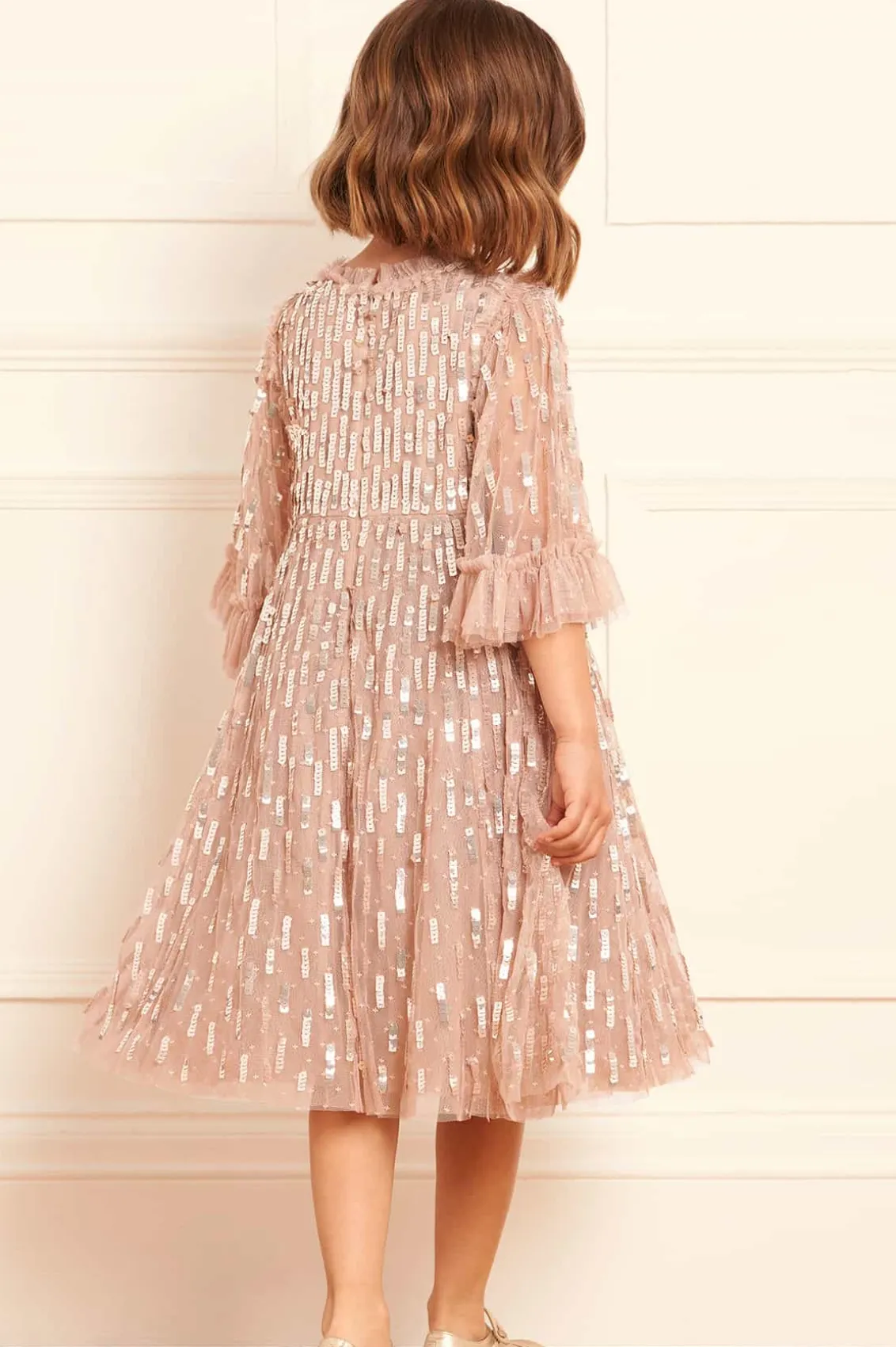 Mummy & Me | Kids Embellished Dresses^Needle & Thread Sequin Dash Kids Dress Beige