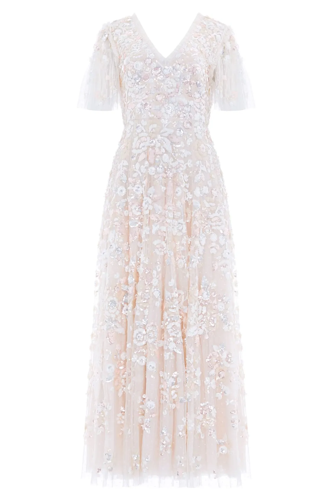 Bridal | Evening Dresses^Needle & Thread Sequin Paradise Short Sleeve Gown Champagne