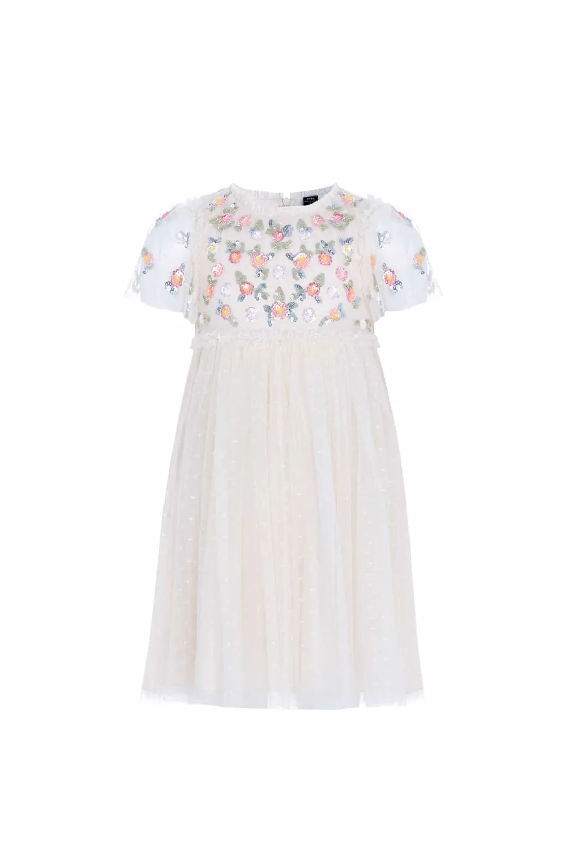 Flower Girl | Flower Girl^Needle & Thread Shimmer Ditsy Bodice Kids Dress Champagne