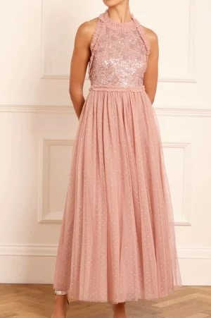 Bridesmaid | Evening Dresses^Needle & Thread Shooting Stars Bodice Halter-Neck Ankle Gown Pink