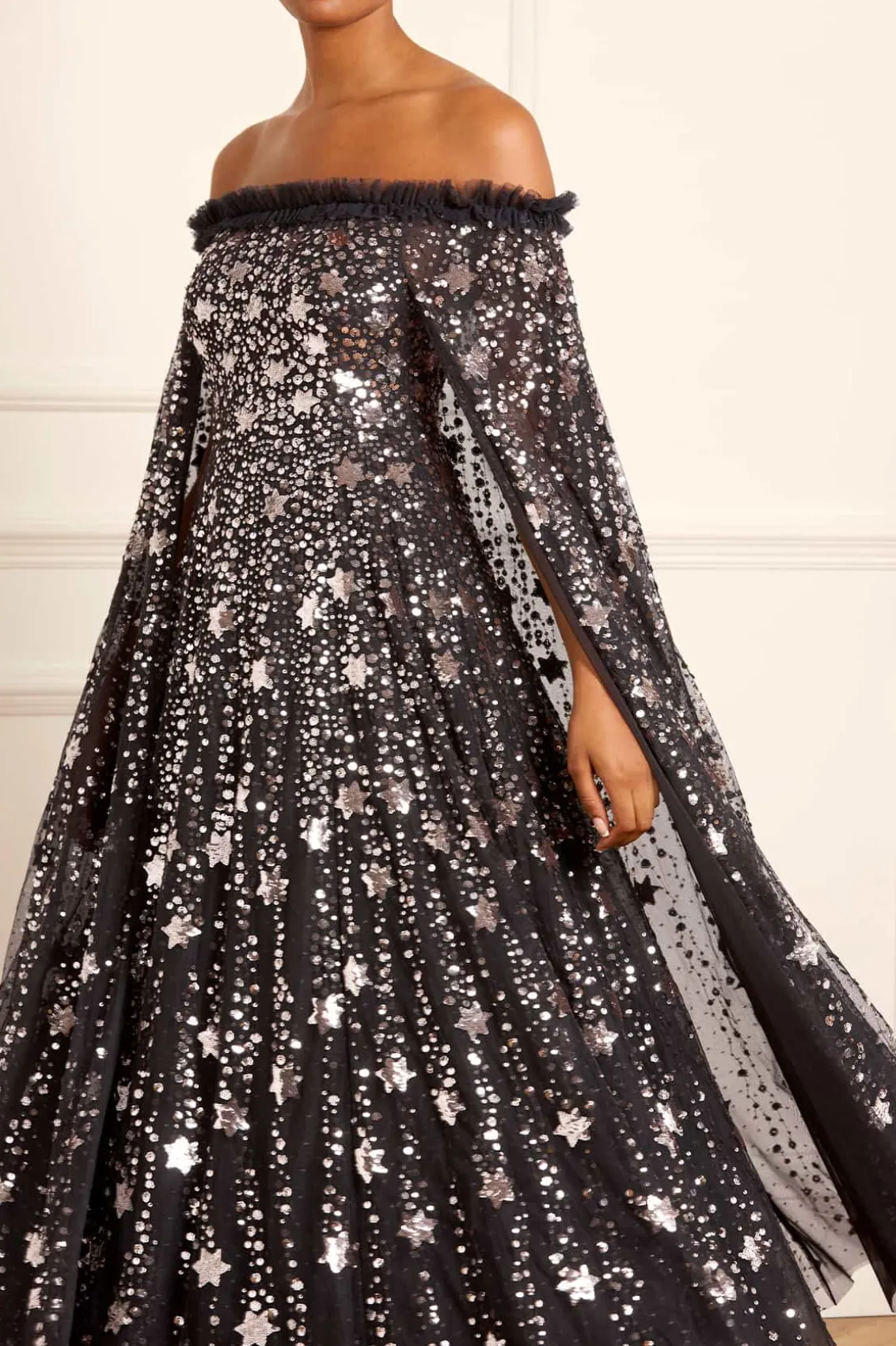 Mummy & Me | Evening Dresses^Needle & Thread Shooting Stars Cape Ankle Gown Black