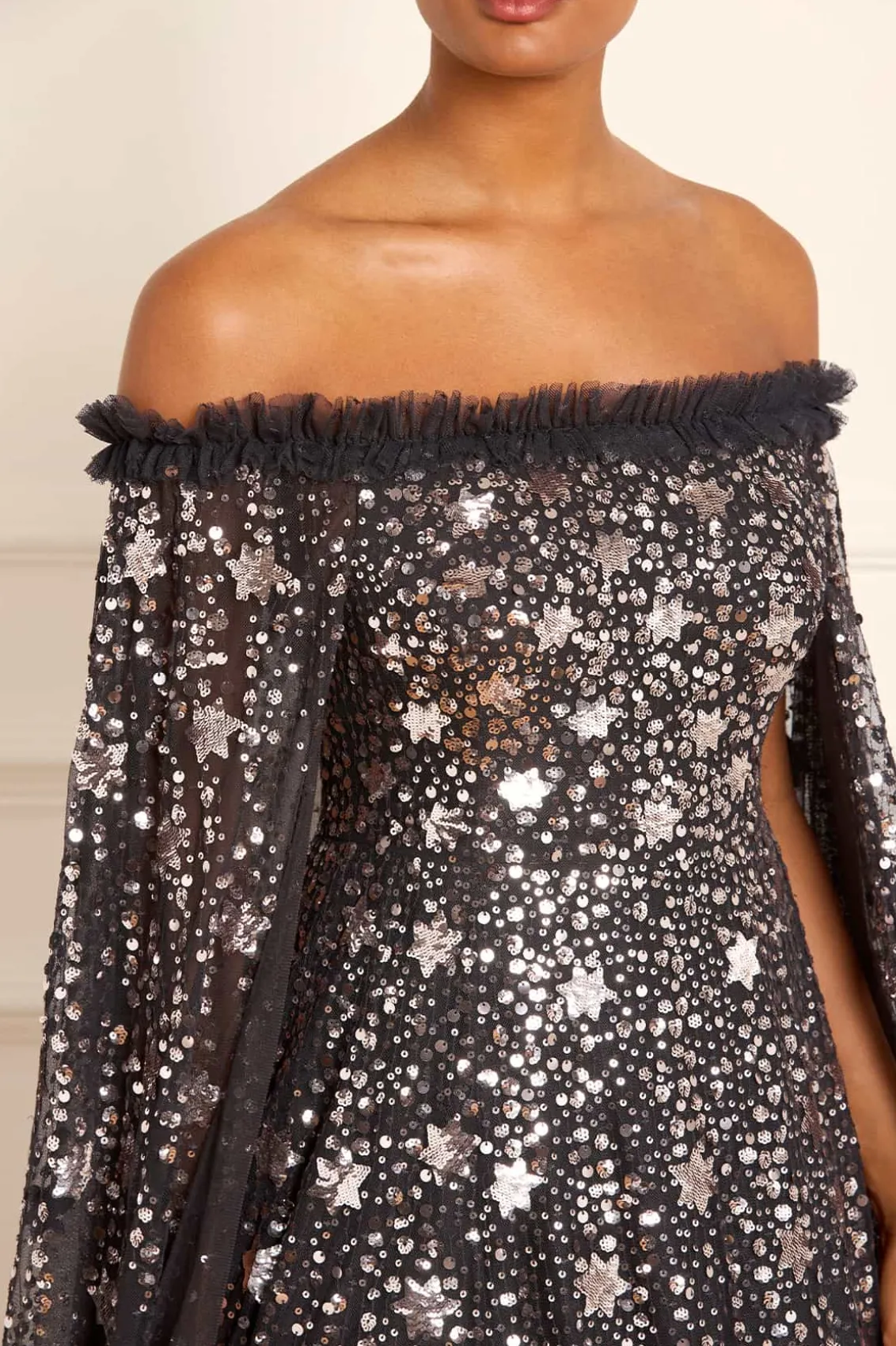 Mummy & Me | Evening Dresses^Needle & Thread Shooting Stars Cape Ankle Gown Black