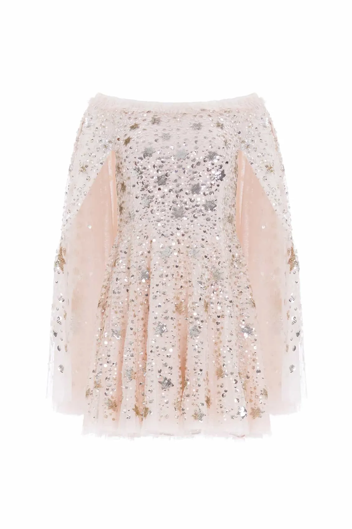 Mini Dresses | Evening Dresses^Needle & Thread Shooting Stars Cape Micro Mini Dress Beige