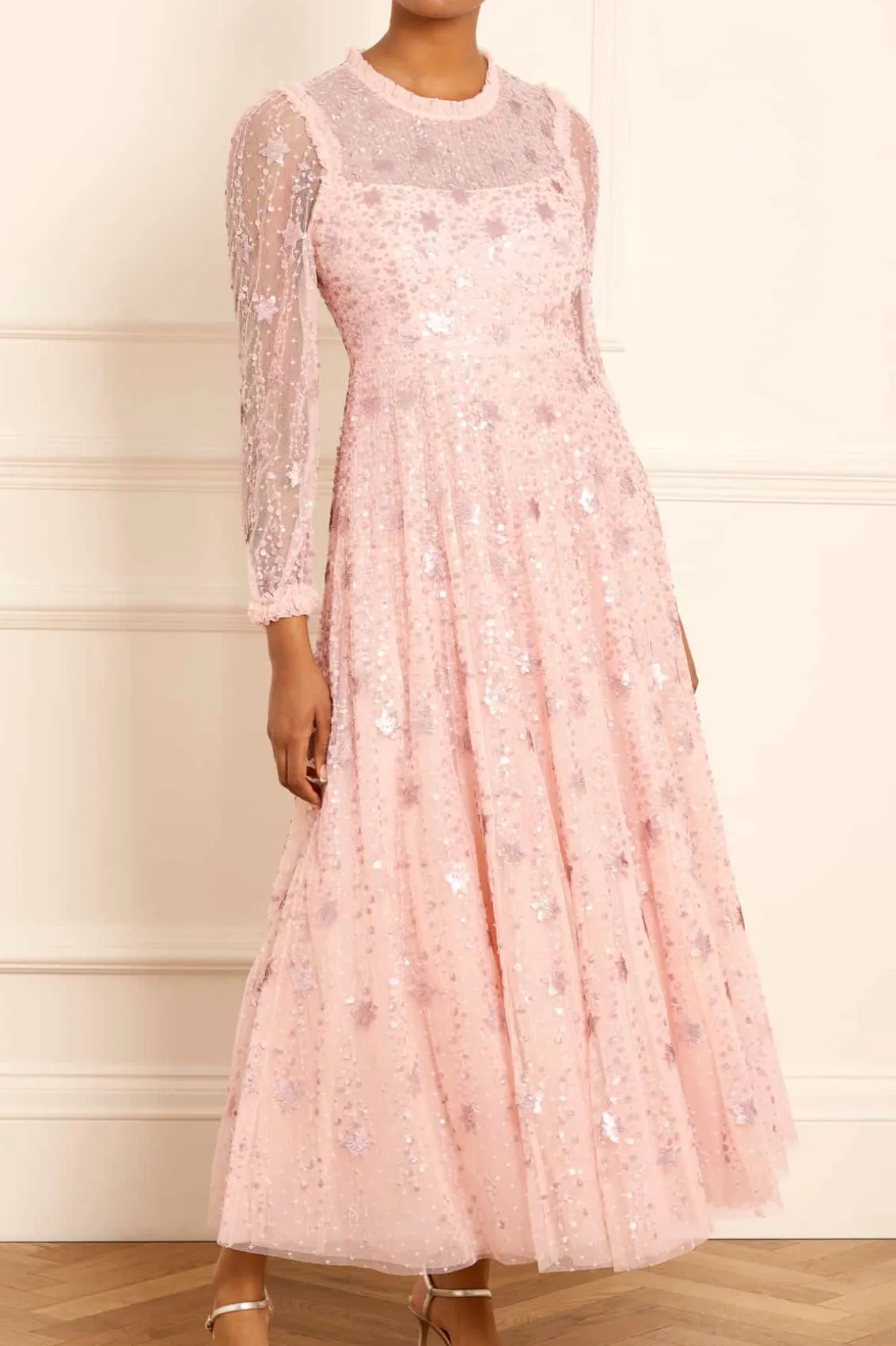 Mummy & Me | Embellished Dresses^Needle & Thread Shooting Stars Long Sleeve Ankle Gown Pink