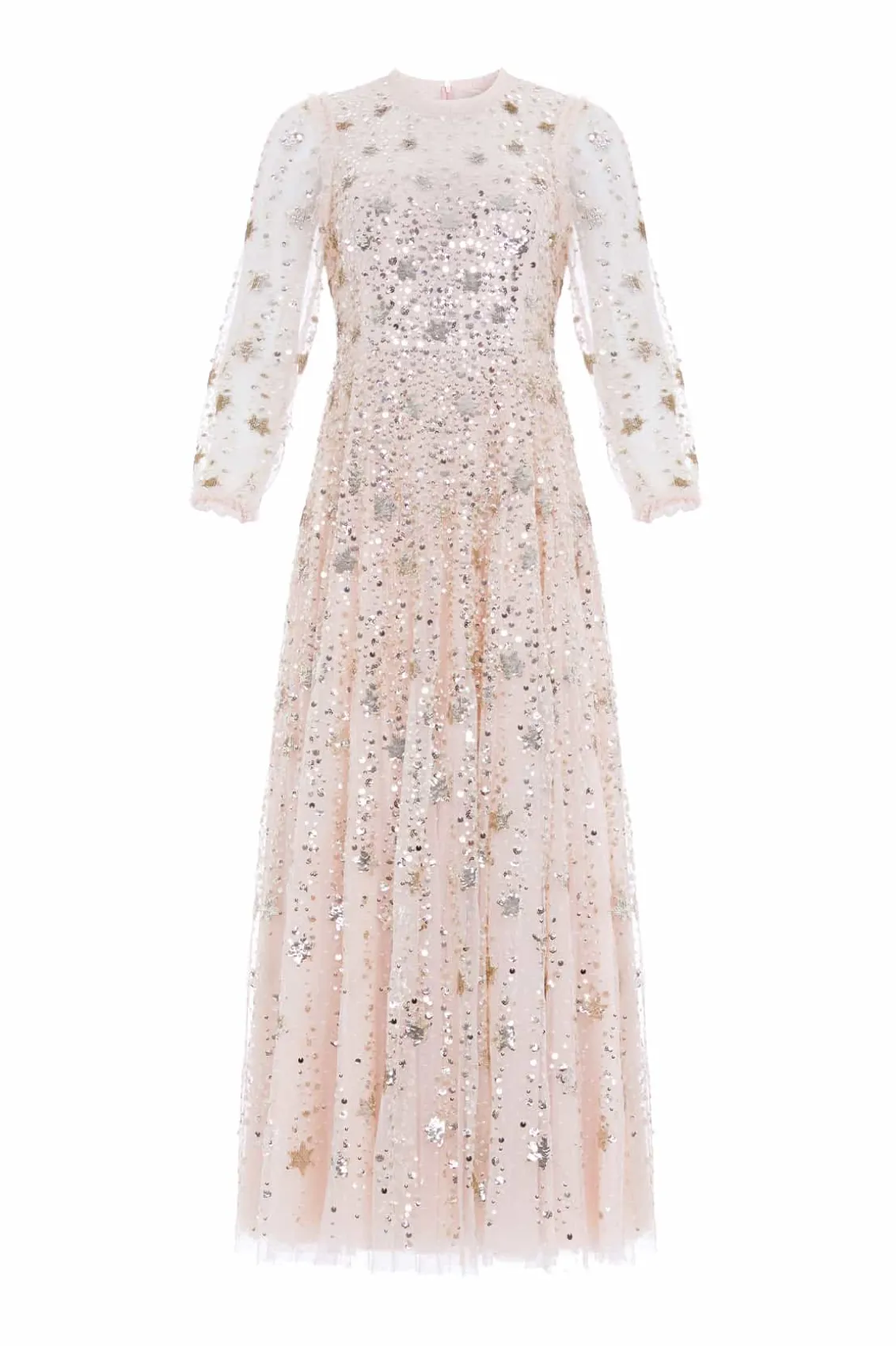 Mummy & Me | Evening Dresses^Needle & Thread Shooting Stars Long Sleeve Ankle Gown Beige