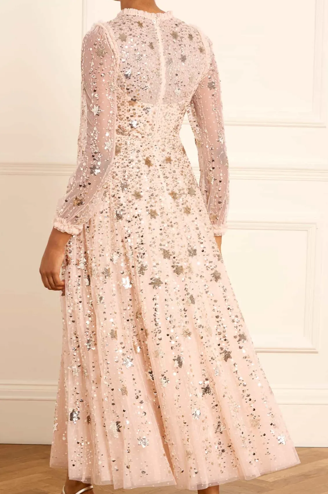 Mummy & Me | Evening Dresses^Needle & Thread Shooting Stars Long Sleeve Ankle Gown Beige