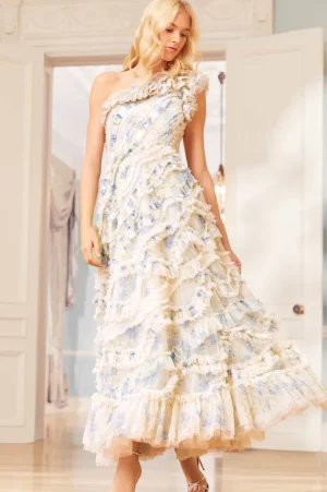 Evening Dresses | Printed Dresses^Needle & Thread Summer Posy Aaliyah One-Shoulder Gown Multi