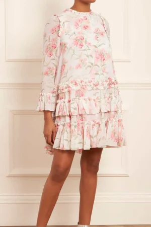 Mini Dresses^Needle & Thread Summer Posy Chiffon Round Neck Mini Dress Multi