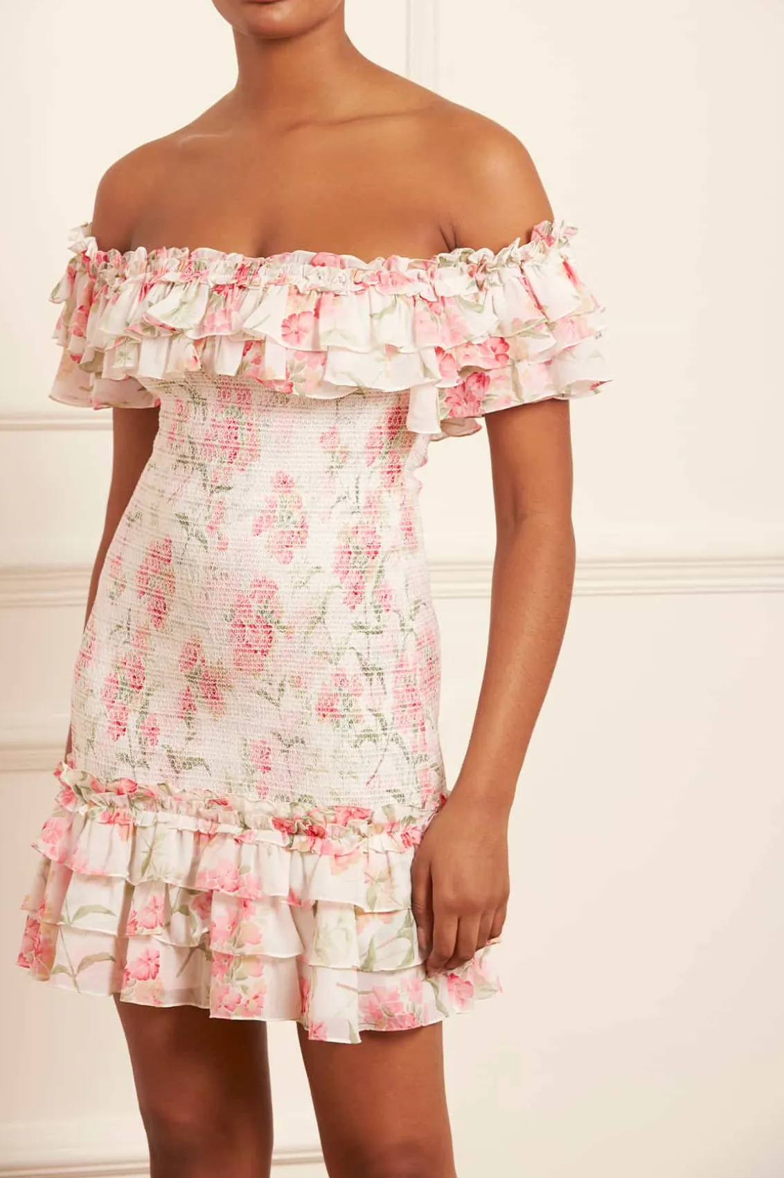 Mini Dresses^Needle & Thread Summer Posy Chiffon Smocked Micro Mini Dress Multi