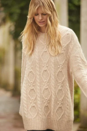 Knitwear | Exclusives^Needle & Thread Sylvie Cable Longline Jumper Beige