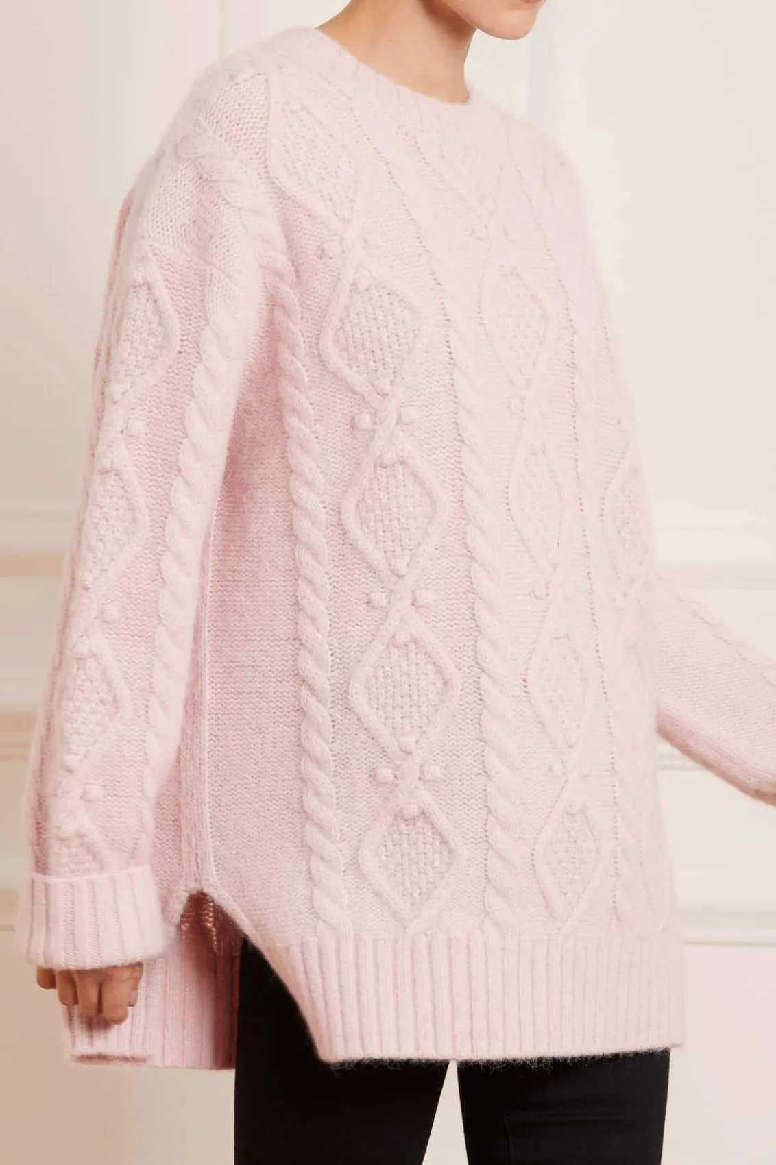 Knitwear | Exclusives^Needle & Thread Sylvie Cable Longline Jumper Pink