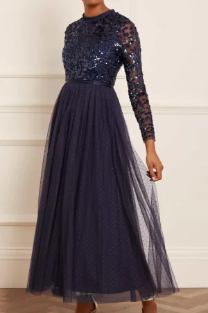 Evening Dresses | Embellished Dresses^Needle & Thread Tempest Bodice Ankle Gown Blue
