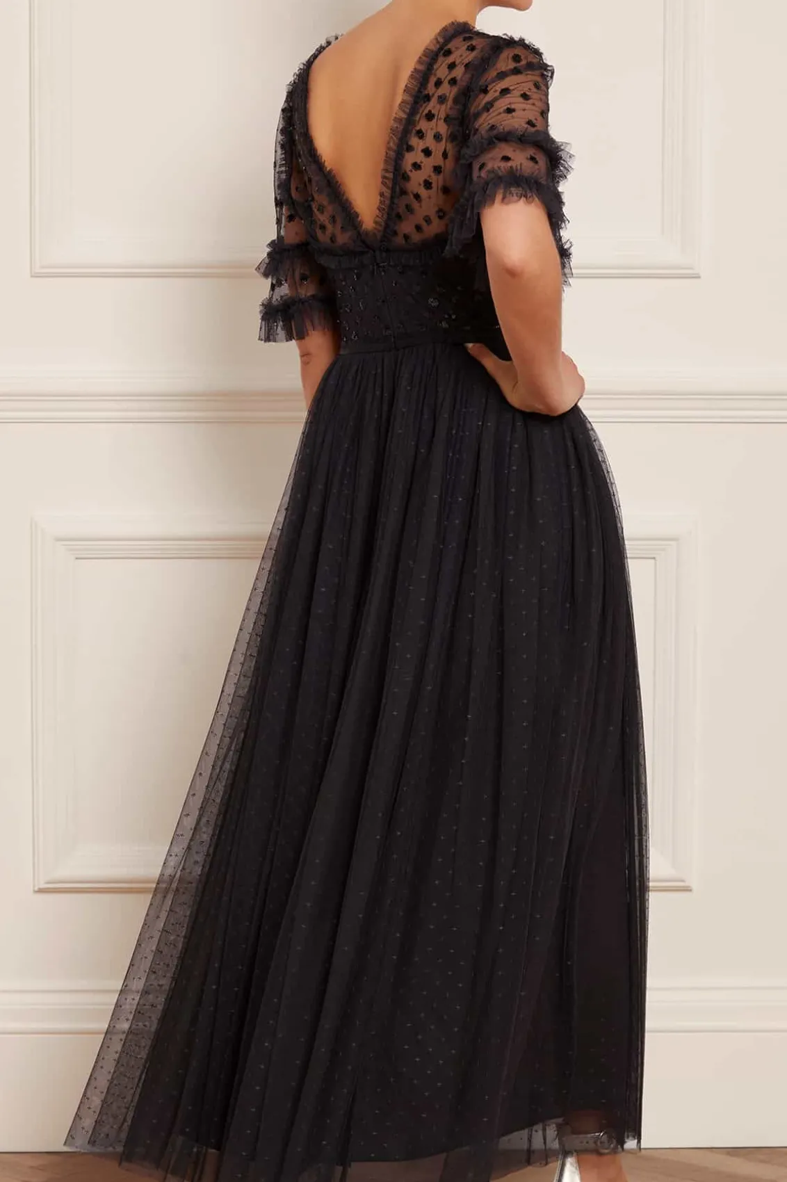 Evening Dresses | Embellished Dresses^Needle & Thread Thea Bodice Ankle Gown Black