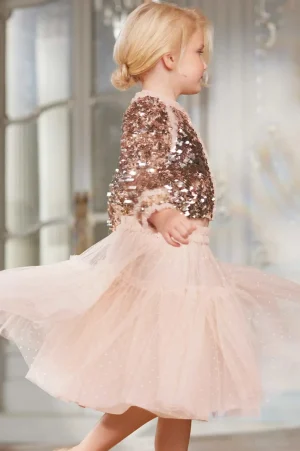 Kids Responsibly Sourced^Needle & Thread Tulle Kids Skirt Beige