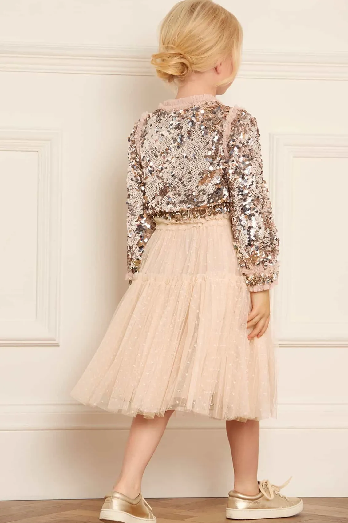 Kids Responsibly Sourced^Needle & Thread Tulle Kids Skirt Beige