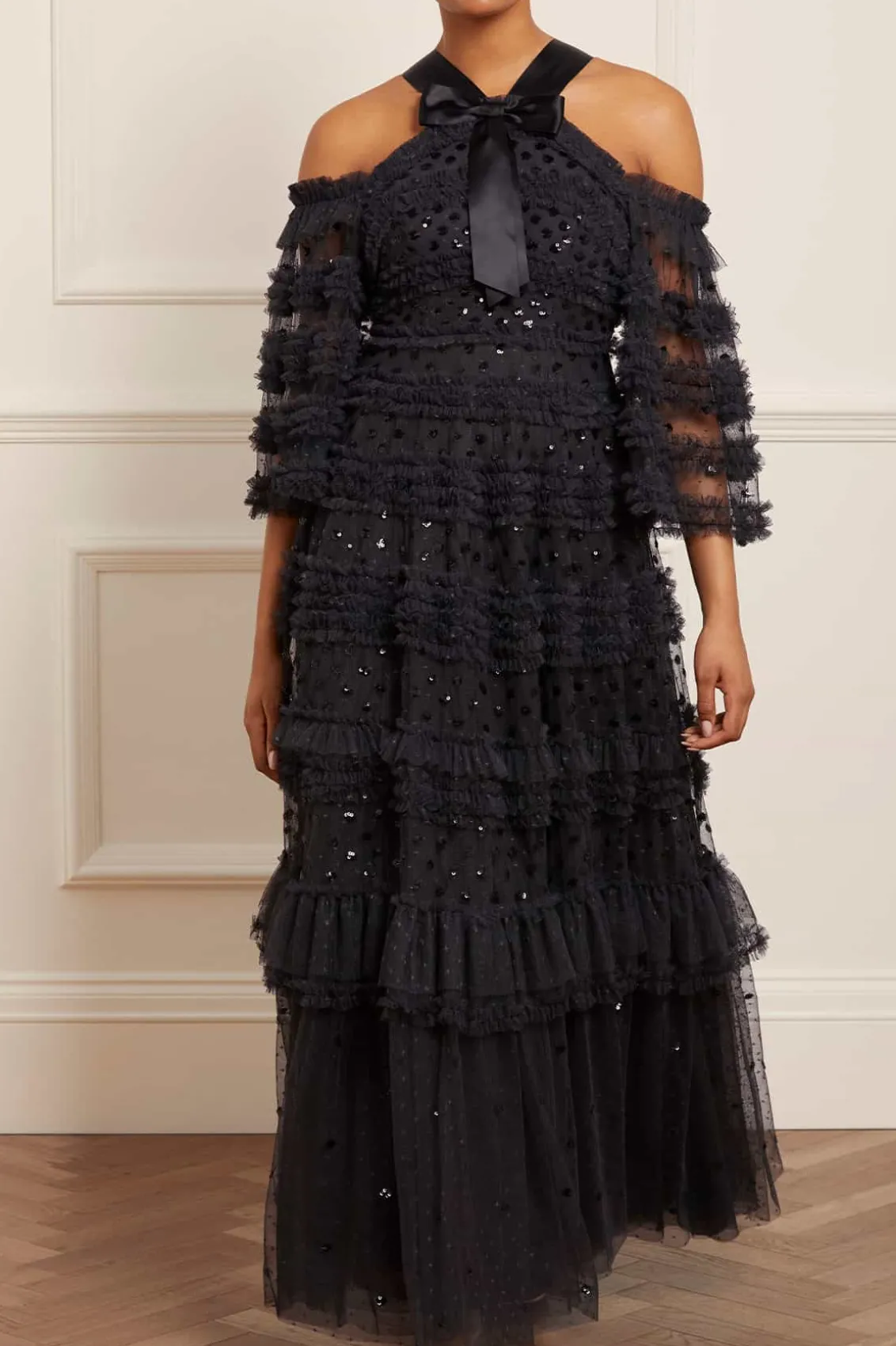 Evening Dresses | Embellished Dresses^Needle & Thread Vivian Off Shoulder Gown Black