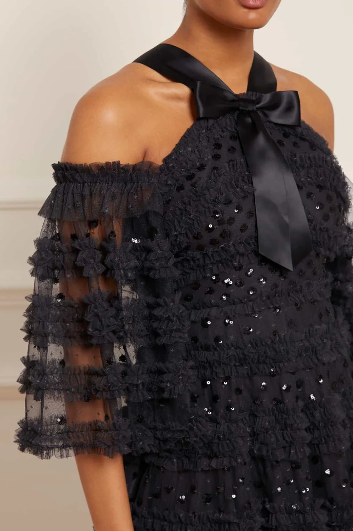 Evening Dresses | Embellished Dresses^Needle & Thread Vivian Off Shoulder Gown Black