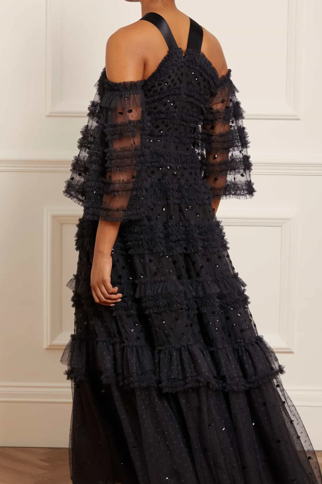 Evening Dresses | Embellished Dresses^Needle & Thread Vivian Off Shoulder Gown Black