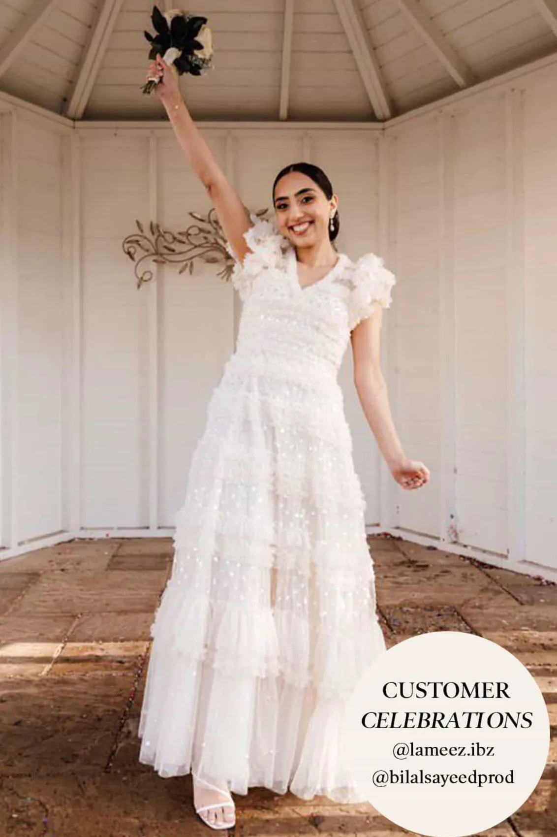 Bridal | Mummy & Me^Needle & Thread Vivian V-Neck Gown Champagne