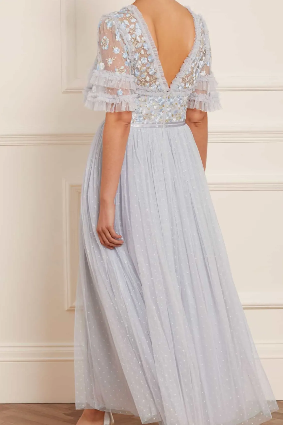Responsibly Sourced | Embroidered Dresses^Needle & Thread Wildflower Ditsy Bodice Ankle Gown Blue