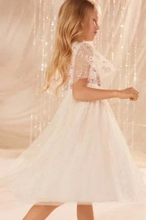 Mummy & Me | Kids Embroidered Dresses^Needle & Thread Wildflower Ditsy Bodice Kids Dress Champagne