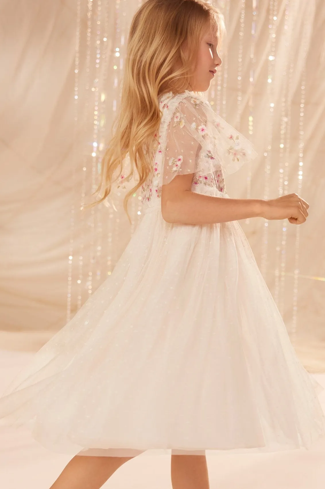 Mummy & Me | Kids Embroidered Dresses^Needle & Thread Wildflower Ditsy Bodice Kids Dress Champagne