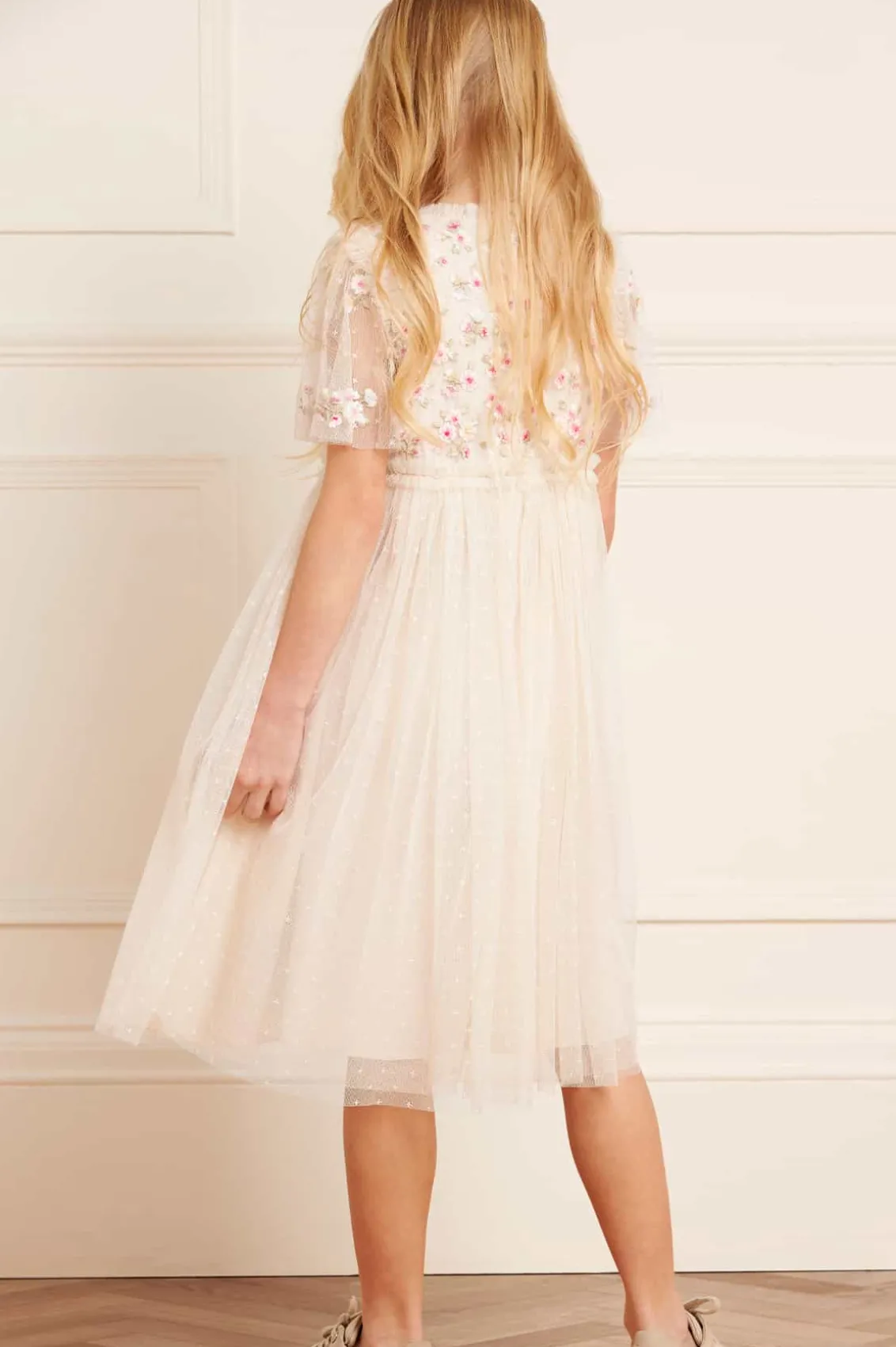 Mummy & Me | Kids Embroidered Dresses^Needle & Thread Wildflower Ditsy Bodice Kids Dress Champagne