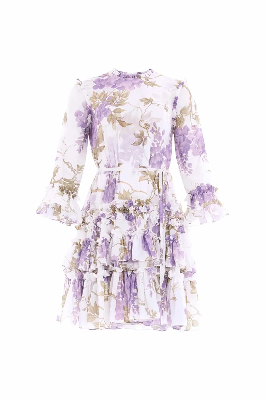 Wedding Guest | Mini Dresses^Needle & Thread Wisteria Chiffon Round Neck Mini Dress Multi