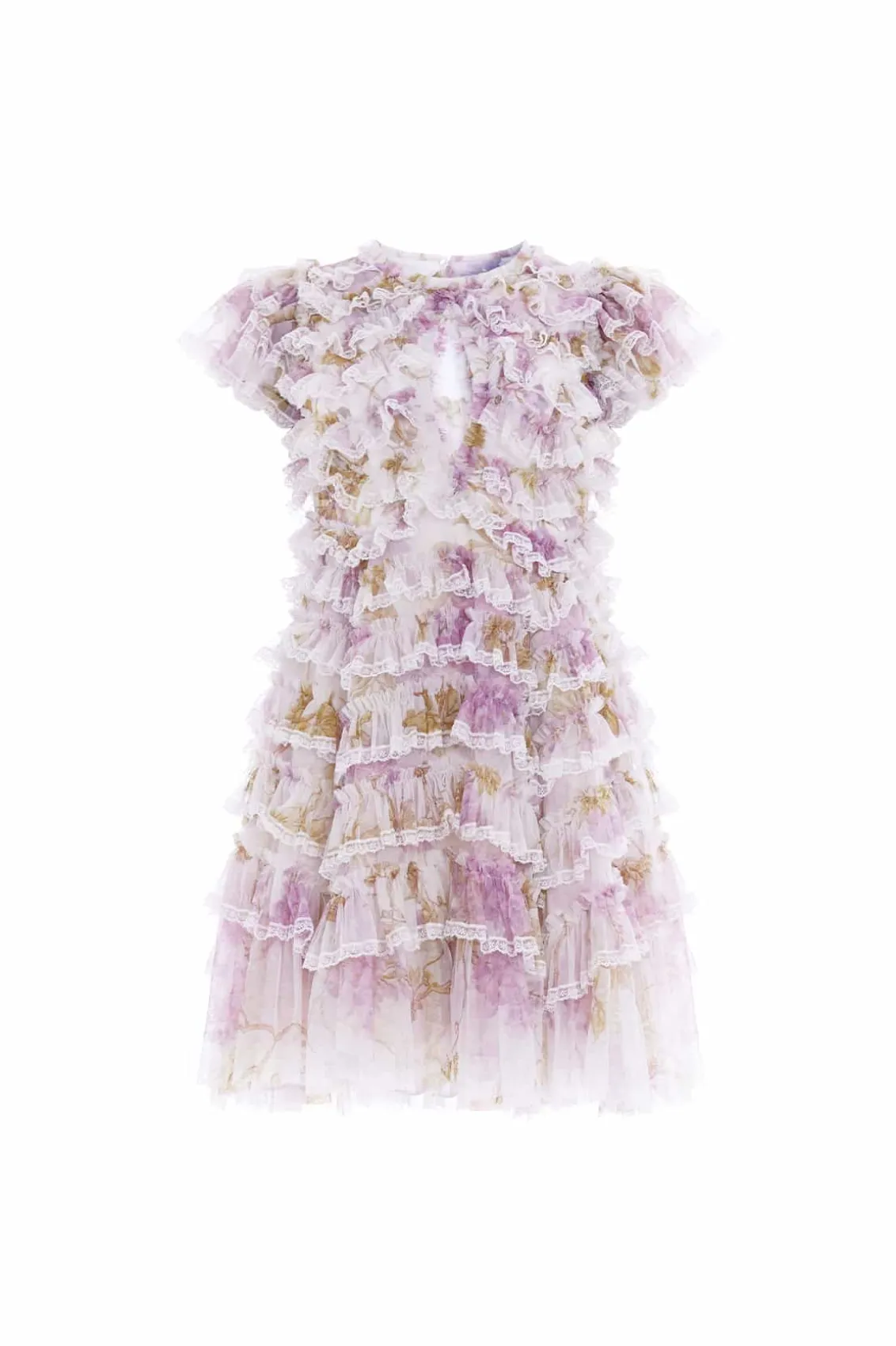 Mini Dresses^Needle & Thread Wisteria Ruffle Lace Micro Mini Dress Multi