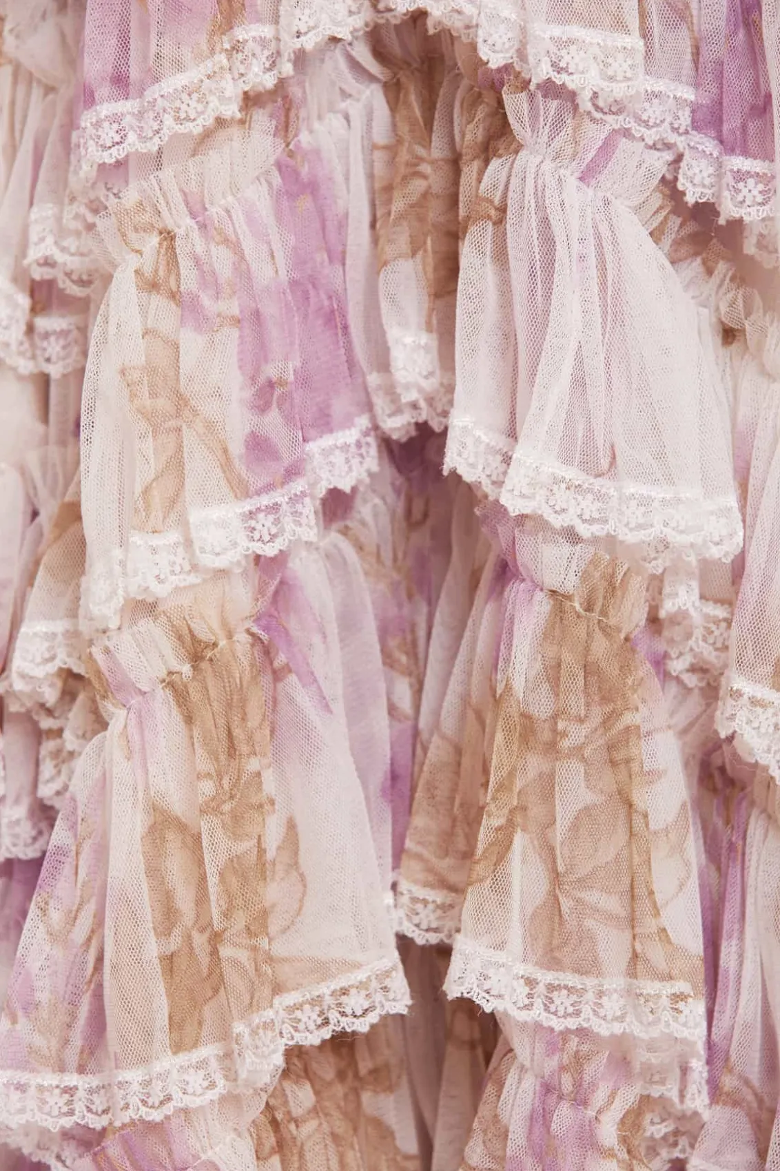 Mini Dresses^Needle & Thread Wisteria Ruffle Lace Micro Mini Dress Multi