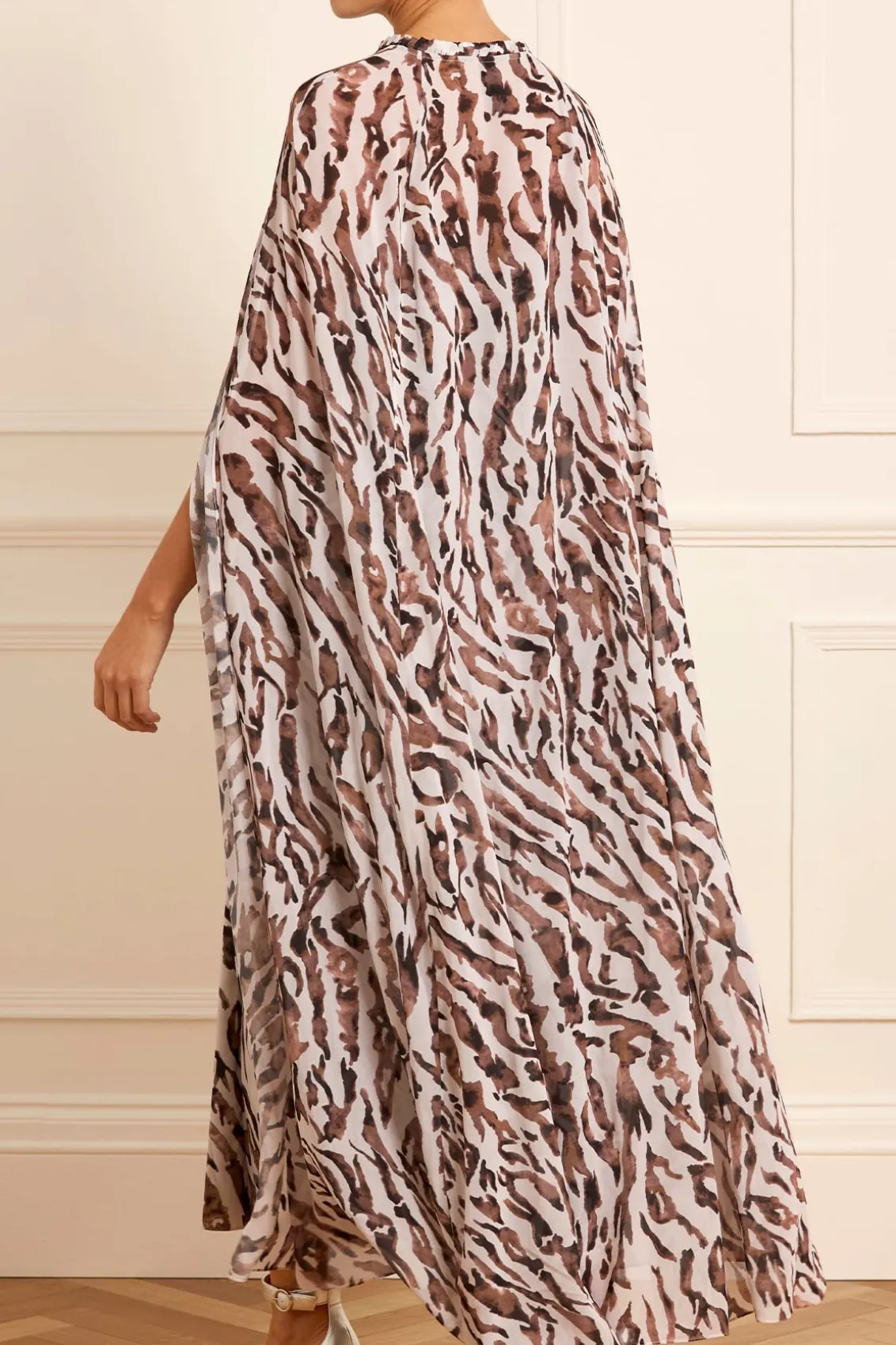 Responsibly Sourced | Capes^Needle & Thread Zebra Chiffon Long Cape Multi